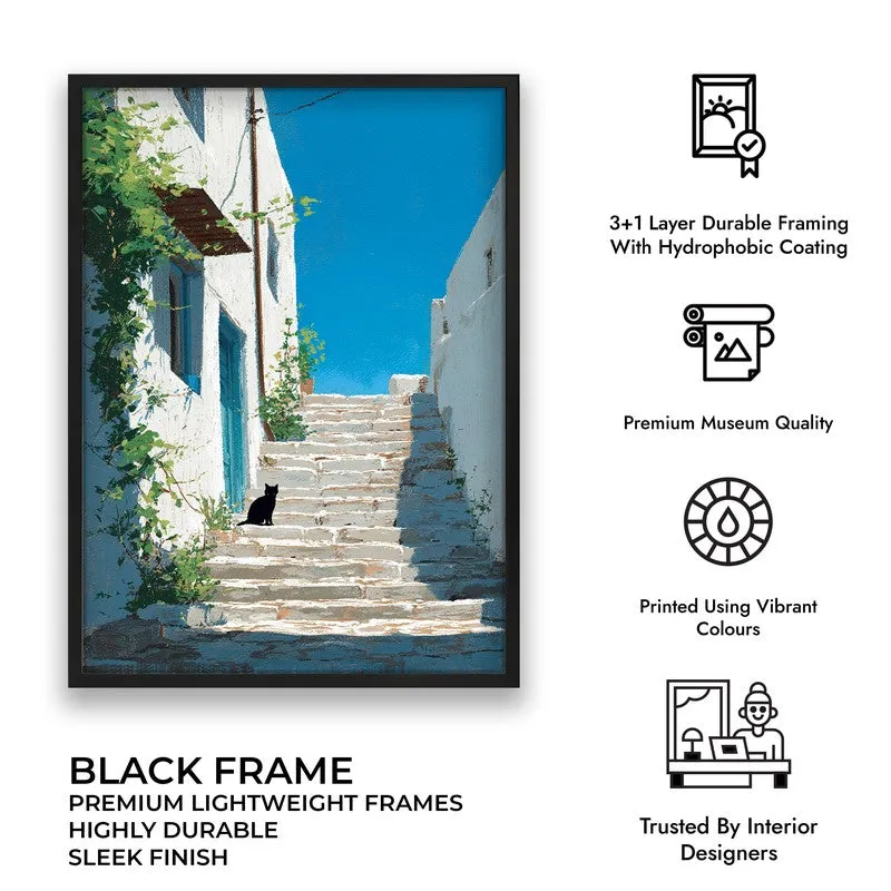 Scenic Walk Canvas Wall Painting - Black Frame media 9