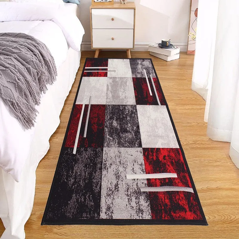 Symmetra Nylon Runner Rug - Black,Red media 3