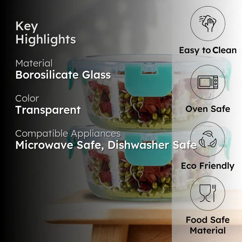 Bitez Leak Proof Glass Lunch Box (780 mL Each) - Set Of Two media 2