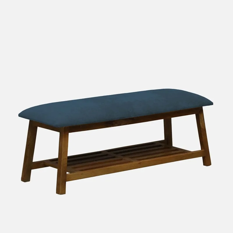 Grid Mango Wood Shoe Rack - Blue media 4