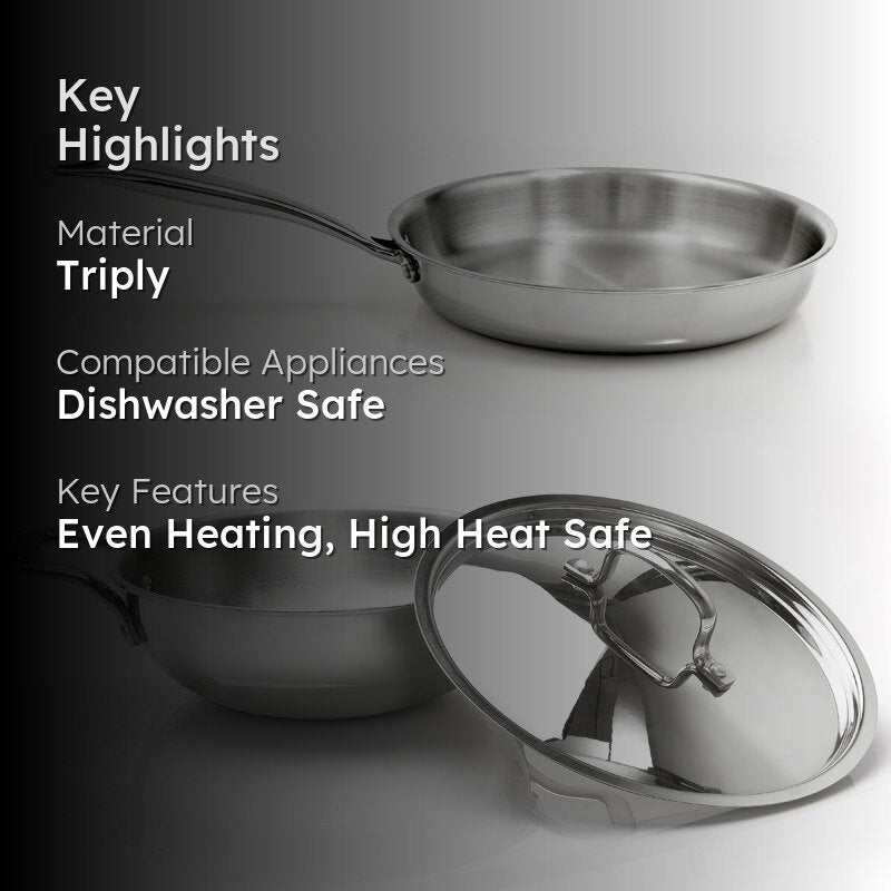 Zoraware Kadhai 1600 ML With Frying Pan & Lid (20 cm) media 2