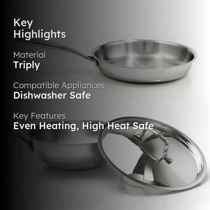 Zoraware Kadhai 1600 ML With Frying Pan & Lid (20 cm) media 2