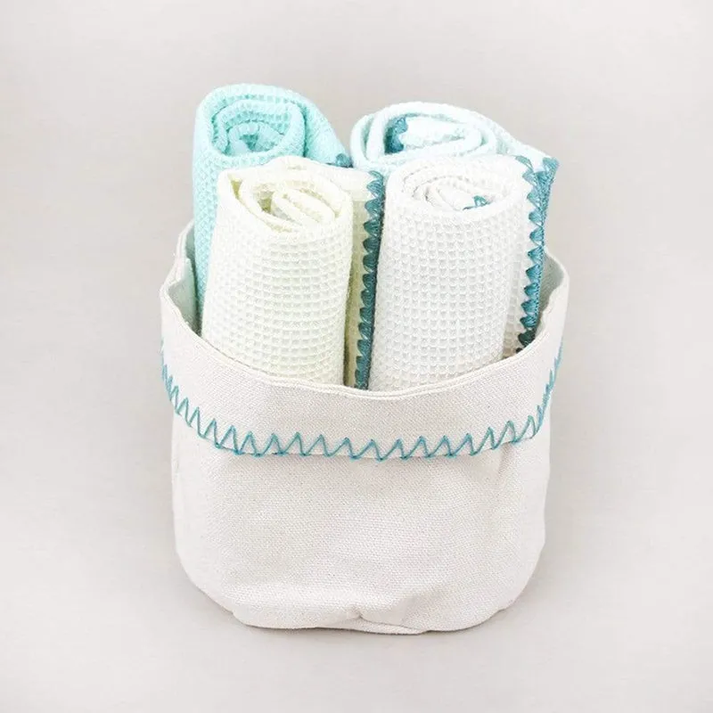 Fluff & Fold Cotton Hand & Face Towel (Green) - Set Of Four media 1