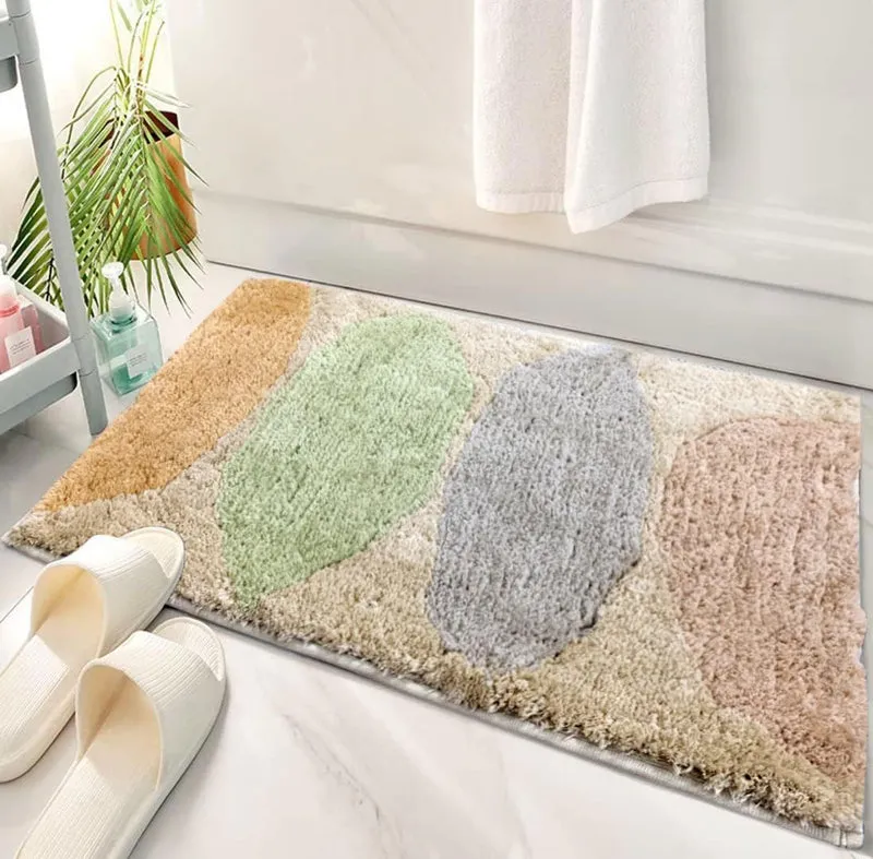Pastel Fronds Microfiber Bath Mat media 3