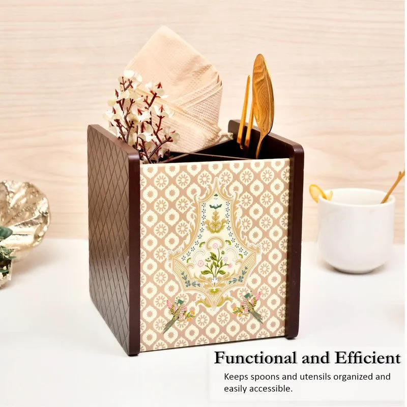 Golden Metallic Cutlery Stand media 3