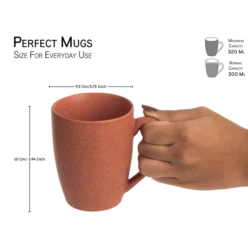 Sip & Style Ceramic Coffee Mug (Pastel Red/300 mL Each) - Set Of Two media 3