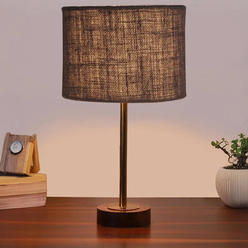 Sienna I Rodin Wooden Table Lamp - Grey,Gold,Brown media 2