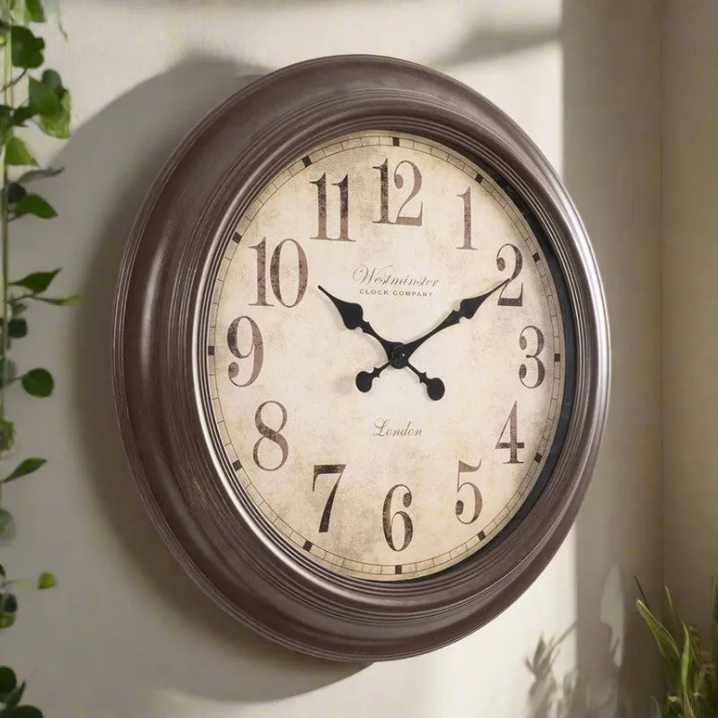 Homestead Round Wall Clock - Brown media 4