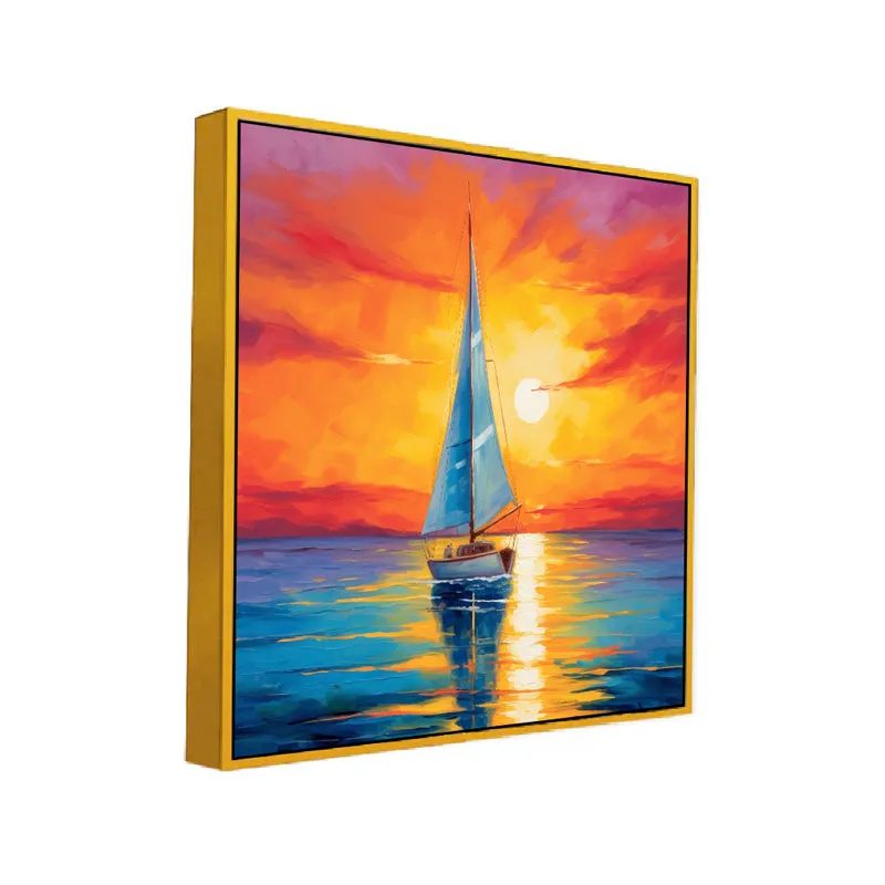 Sunset Sails Canvas Wall Art With Frame media 3