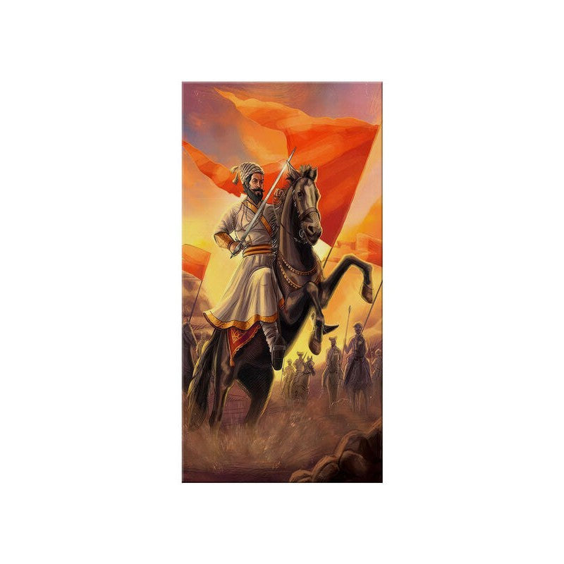 Warfield Shivaji Maharaj Poly Canvas Wall Painting media 4