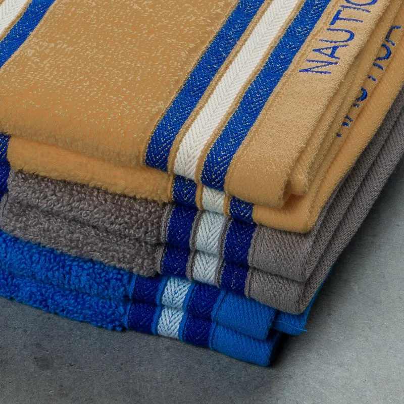 Nautica Dove Dual Down Cotton Hand Towel (Yellow,Blue & Grey) - Set Of Six media 5