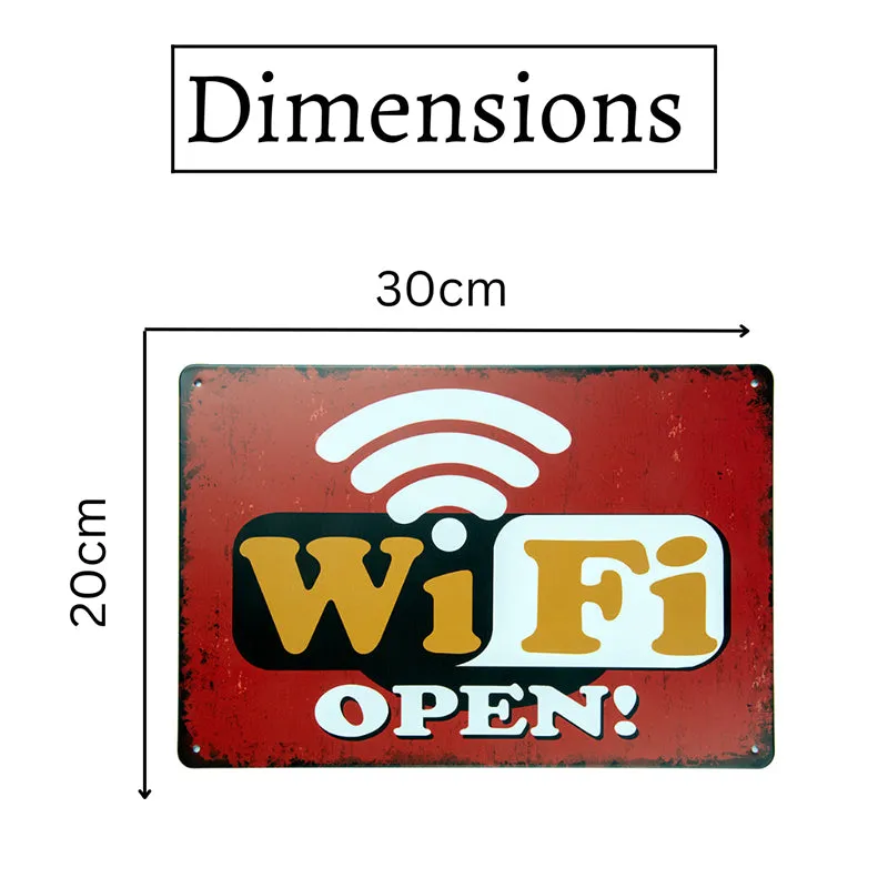 Open Wifi Retro Metal Wall Accent media 7