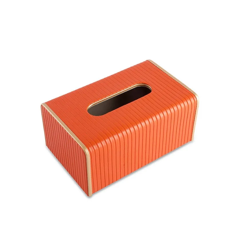 AarviDecor Forme Ribbed Faux Leather Tissue Holder media 5