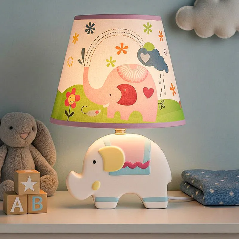 Jumbo Lite Elephant Ceramic Table Lamp - Multicolor media 1