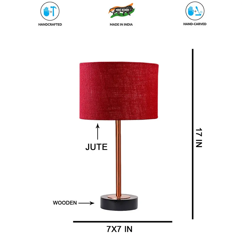 Sienna I Rodin Wooden Table Lamp - Maroon,Copper,Black media 7