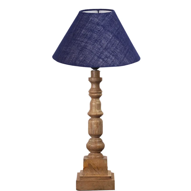 Sienna II Arbor Wooden Table Lamp - Blue,Brown media 6