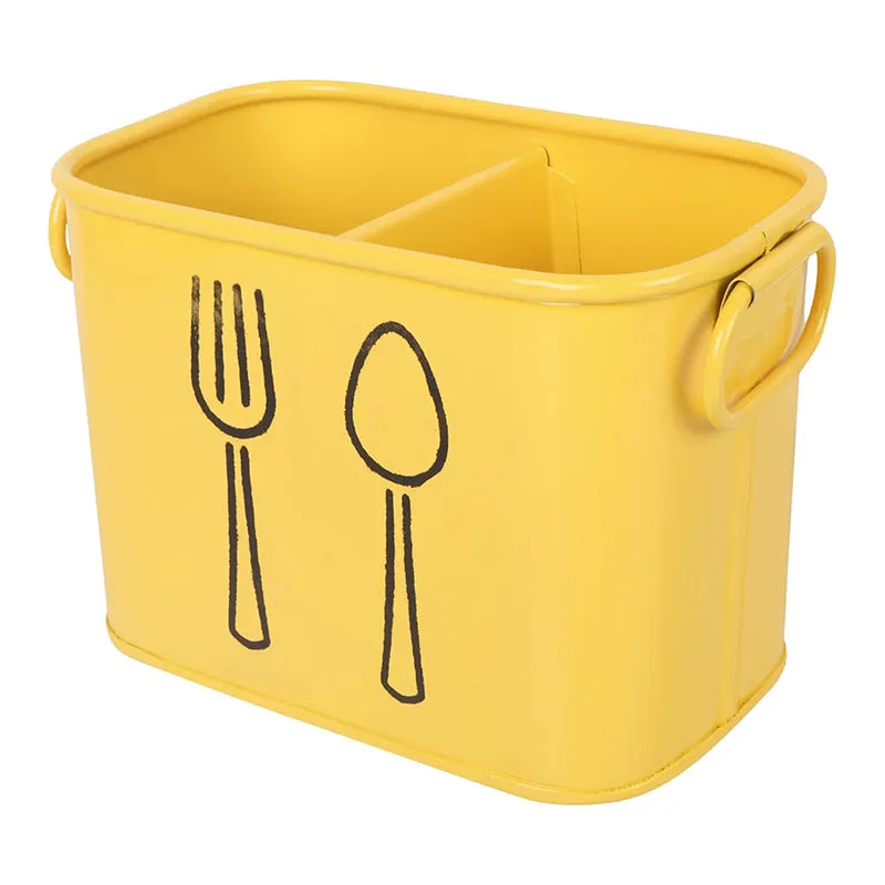 Fork & Order Metal Cutlery Holder - Yellow media 4
