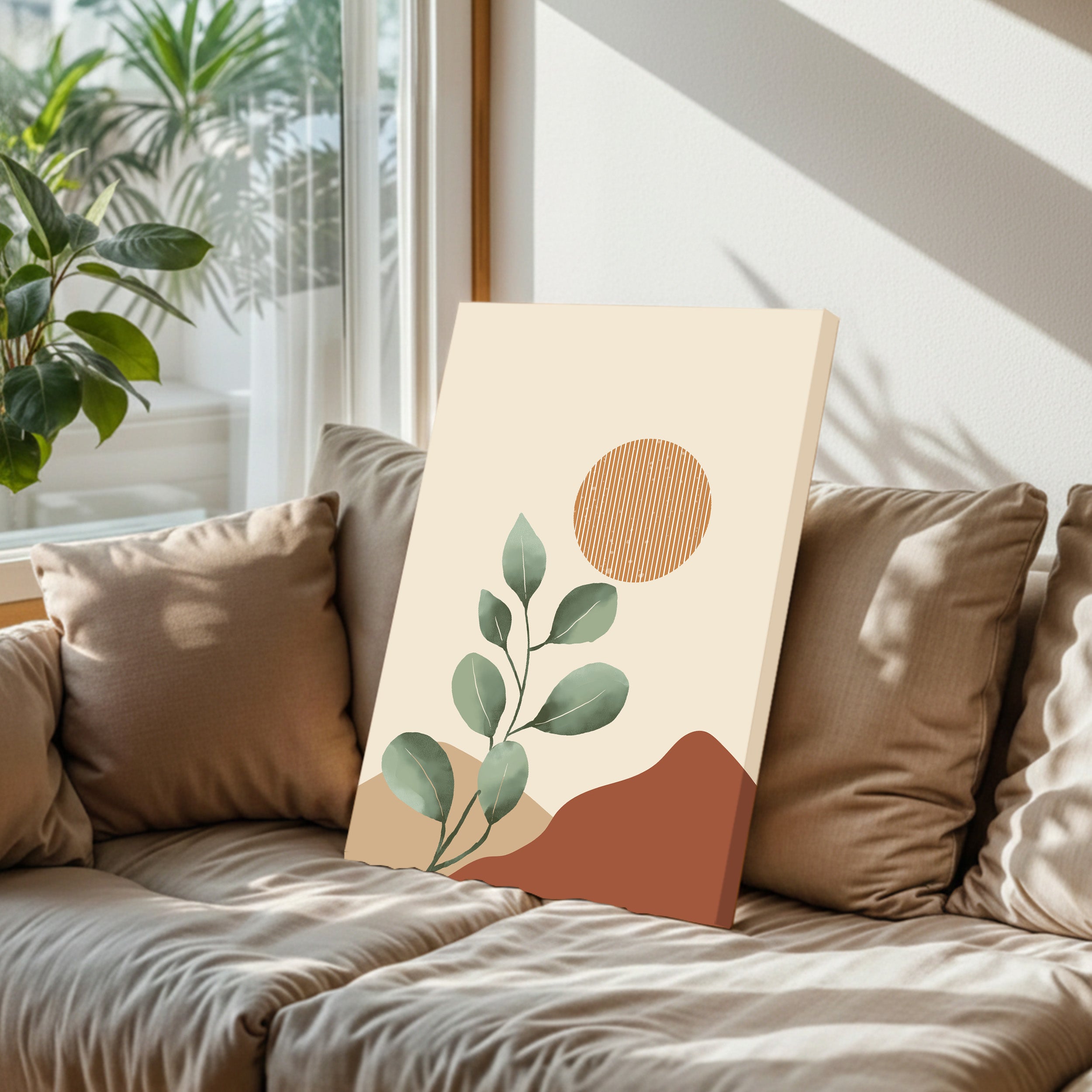 Nature Inspired Botanical Wall Painting With Frame media 6