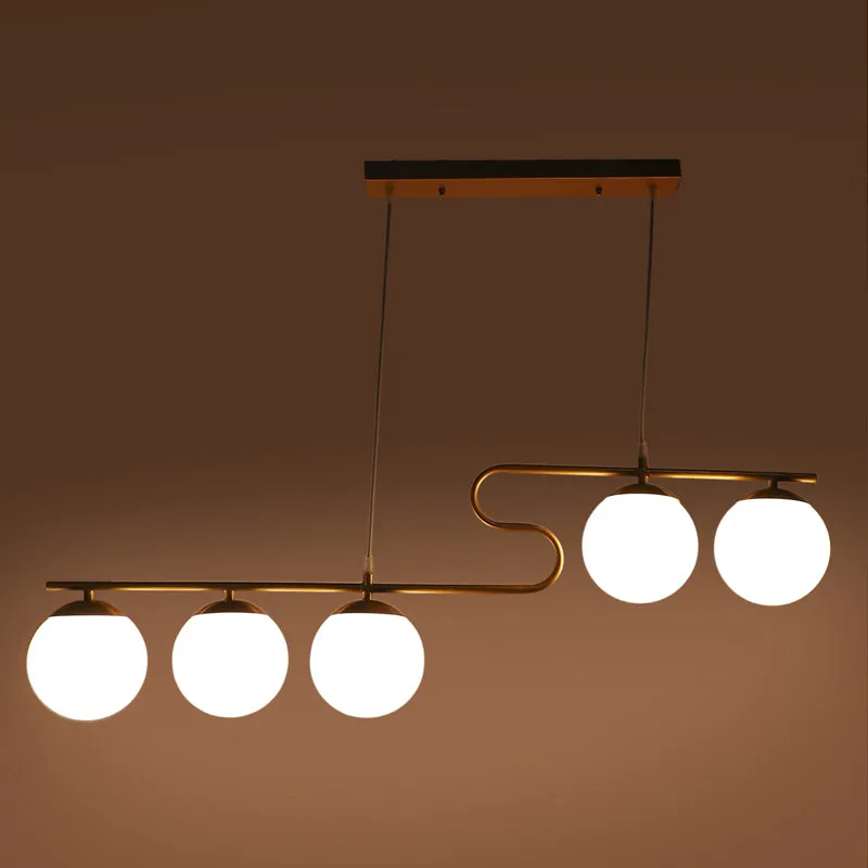Celestial Curve Metal Ceiling Lamp - Gold & White media 6