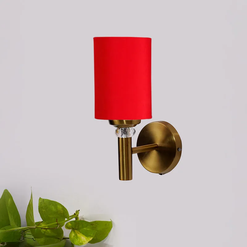 Sienna Steel & Cotton Wall Lamp - Red media 3