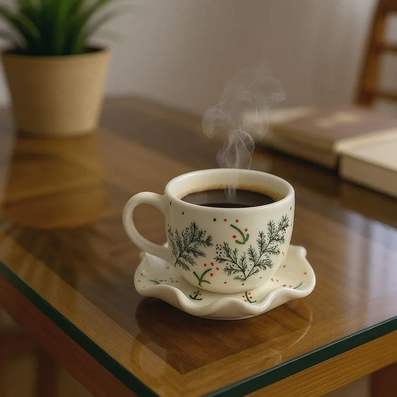 Florelle Ceramic Cup & Saucer - 200 mL - 5