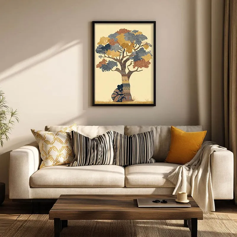 Kalpavriksha Canvas Wall Painting With Black Frame media 5