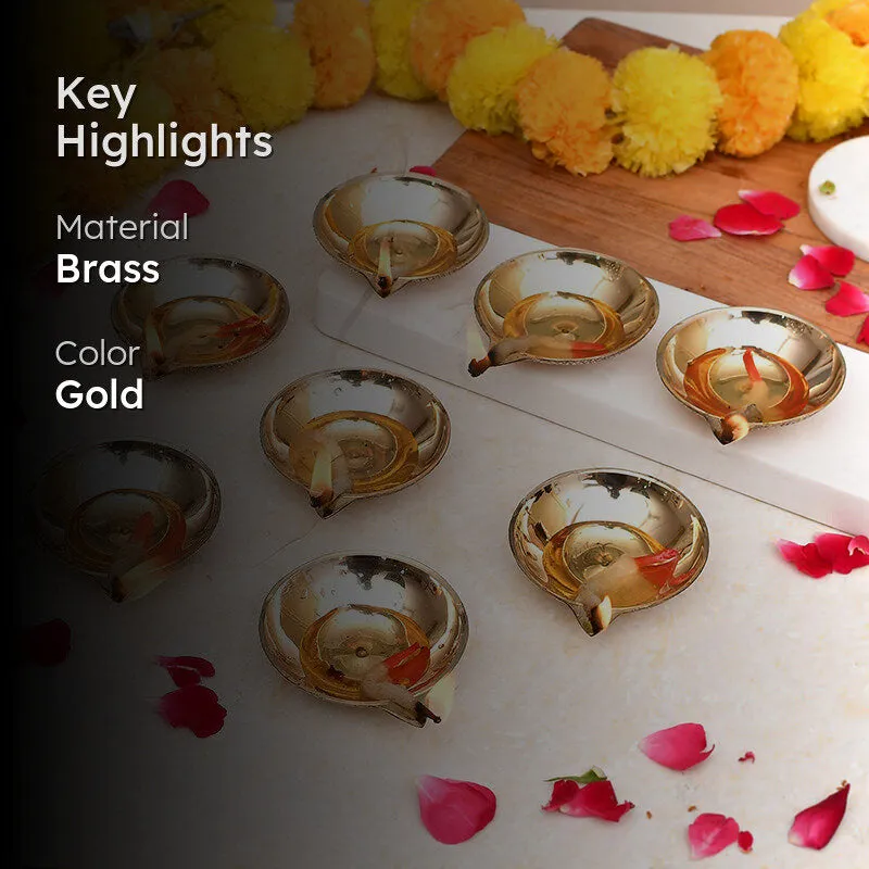 Makar Brass Diya - Set Of Eight media 2