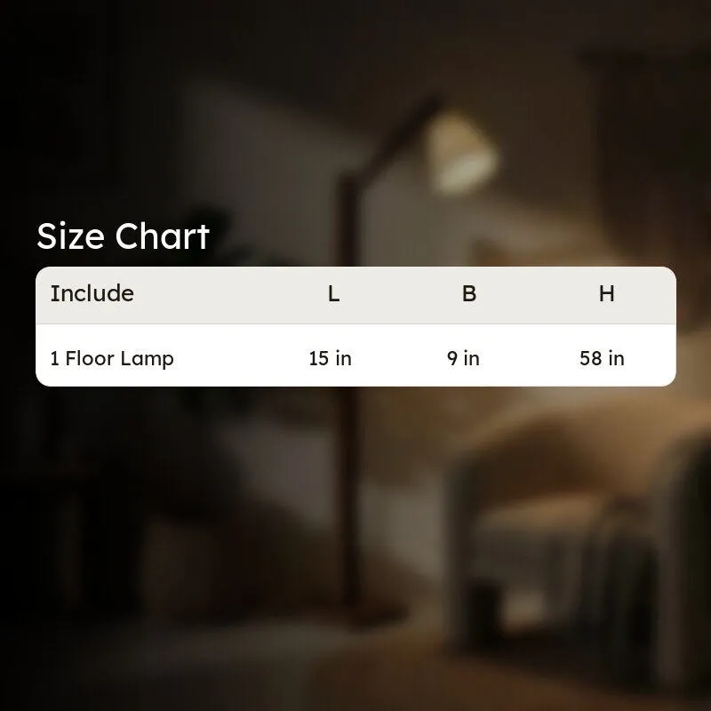 SereneGlow Wooden Floor Lamp - Brown media 9