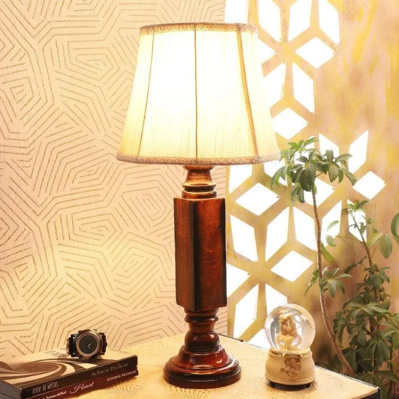 Roda Raul Fabric Table Lamp - Beige,Brown media 1
