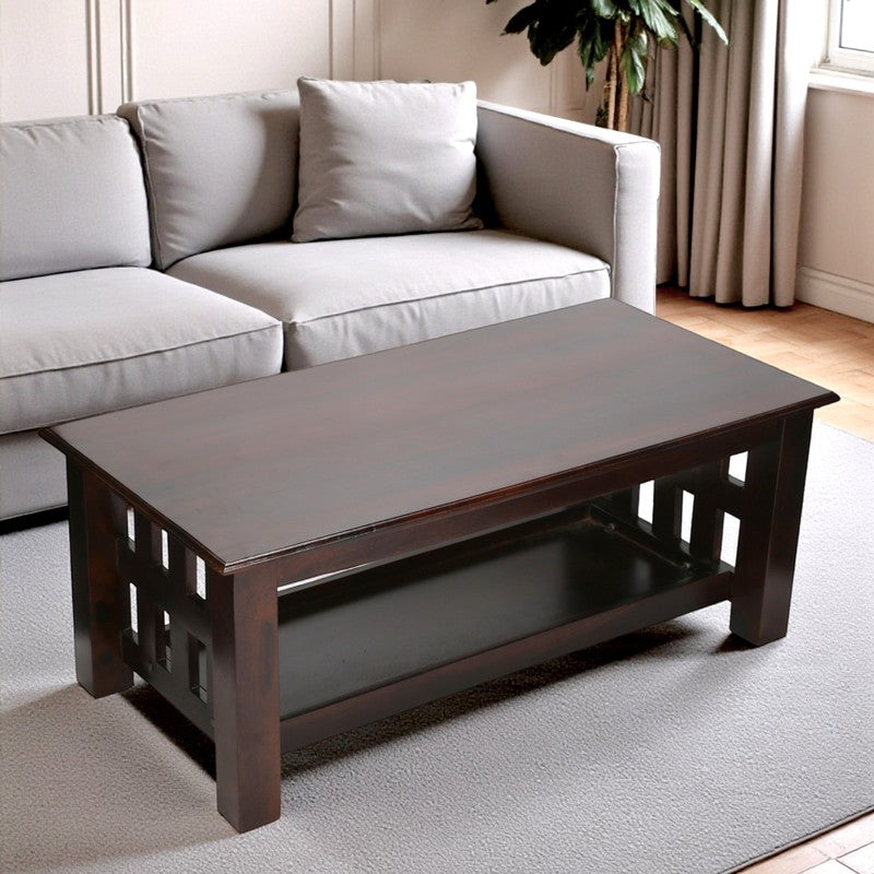 Brenox Sheesham Wooden Center Table - Taupe