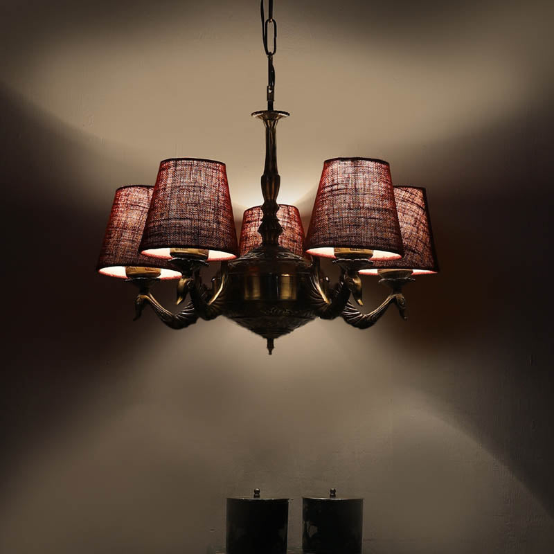 Brunette Conical Golden Antique Ceiling Lamp