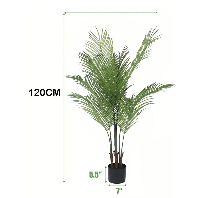 Leafinity Artificial Palm With Black Plastic Pot - 4 Feet media 6