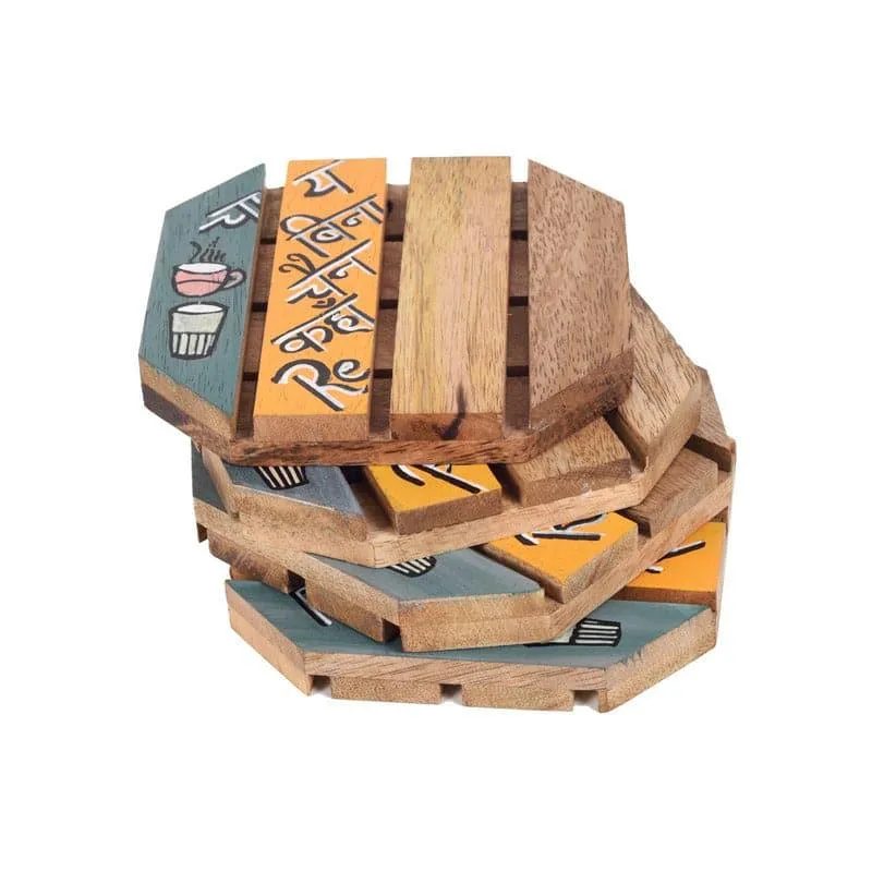 Mikhaya Wooden Coaster - Set Of Four media 4