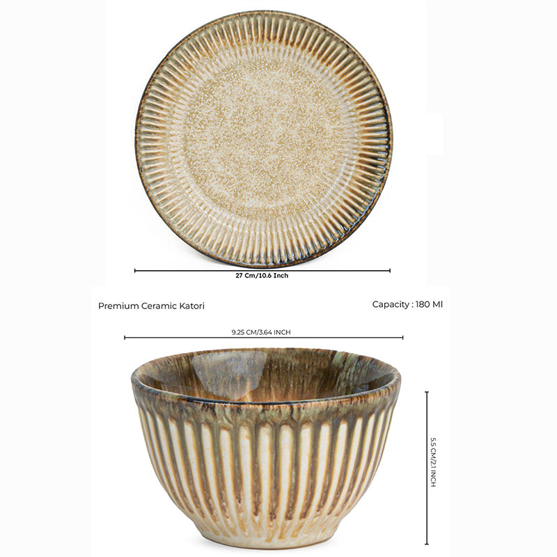 Mintora Beige Ceramic Dinner Set - 8 Piece Set media 7