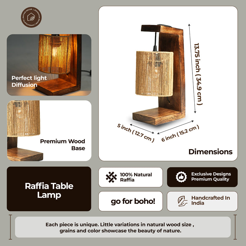 Arcadia Glow Rattan Table Lamp - Beige,Brown media 6