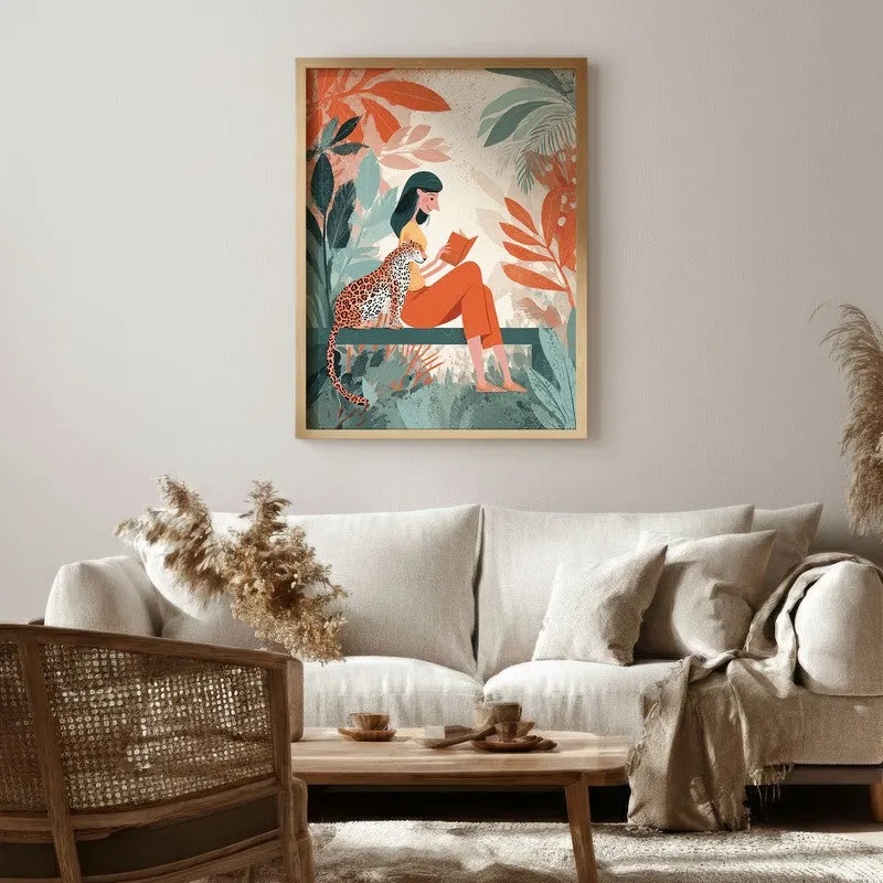 ForestReverie Canvas Wall Painting - Brown Frame media 1
