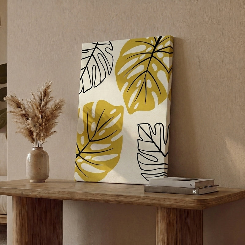 Leaf Lines Minimal Wall Painting