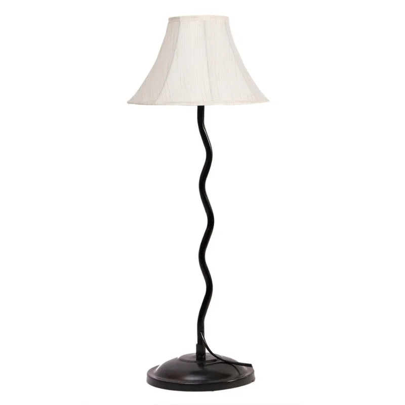 Lunalynx Cotton Table Lamp With Iron Base - White media 4