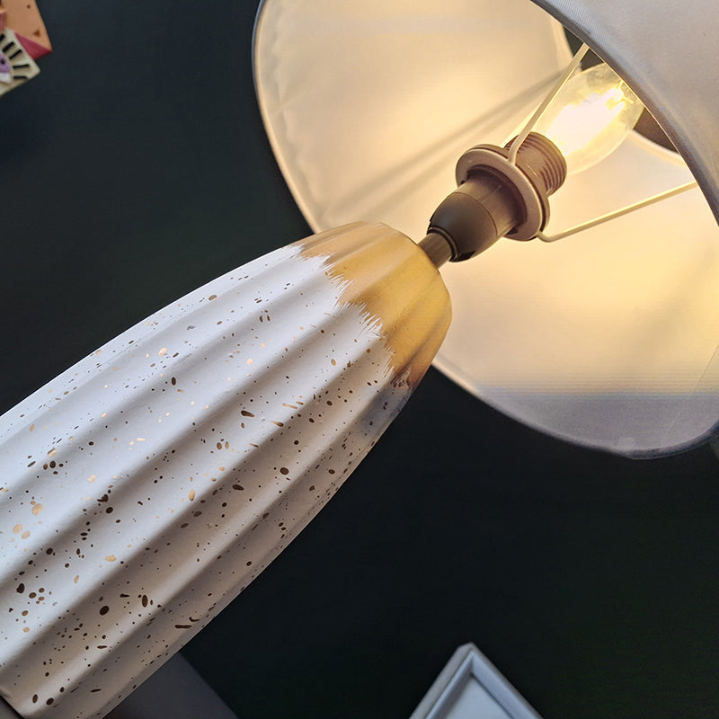 Ebla Ceramic Table Lamp - White,Gold media 4