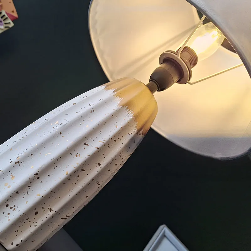 Ebla Ceramic Table Lamp - White,Gold media 4