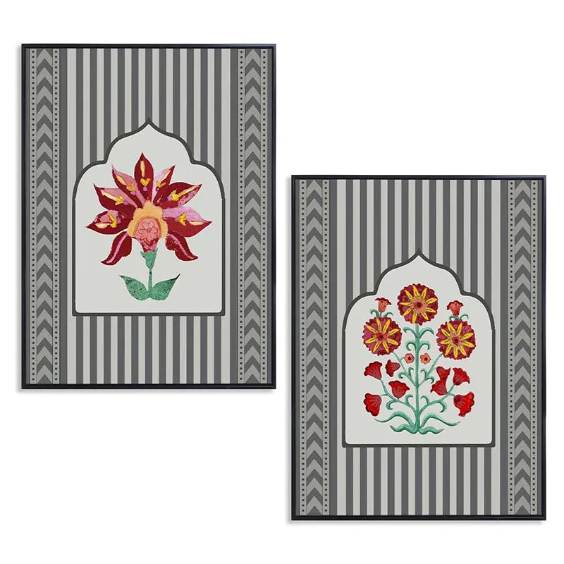 Riwayat Ethnic Canvas Wall Art - Set Of Two media 3
