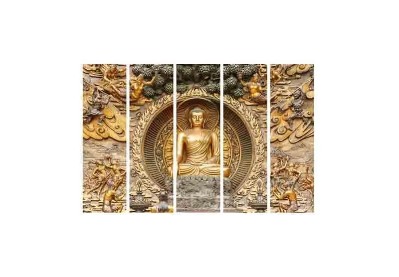 Buddha Shrine Wall Art - Five Piece Set media 5