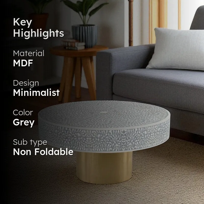 Prestyn Bone Inlay Center Table - Grey media 2