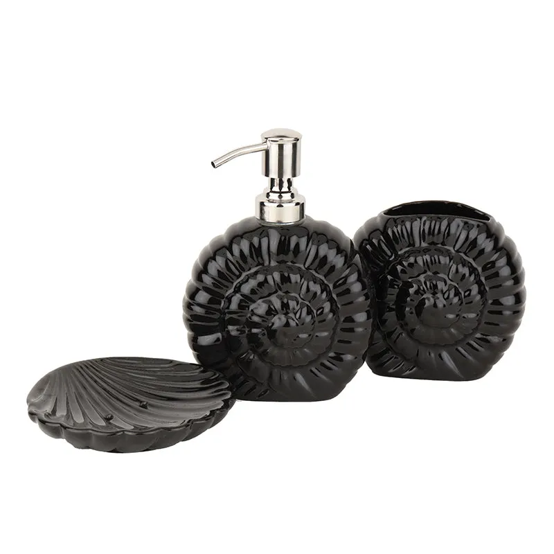 Ocean Noir Ceramic Bathroom Set - Three Piece Set media 4