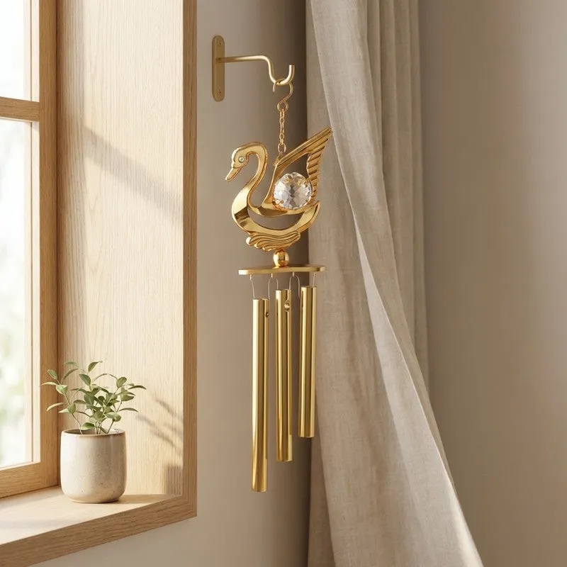 Luxe Swan 24K Gold Plated Mild Steel Windchime media 1