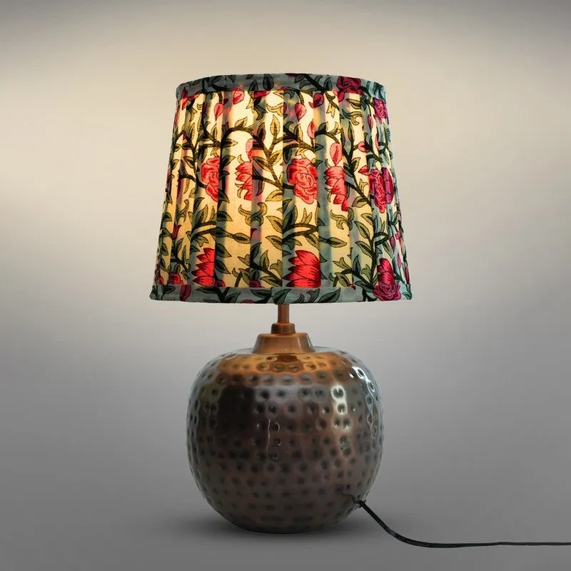 Rosette Warm Metal Base Cotton Table Lamp - Multicolor media 4