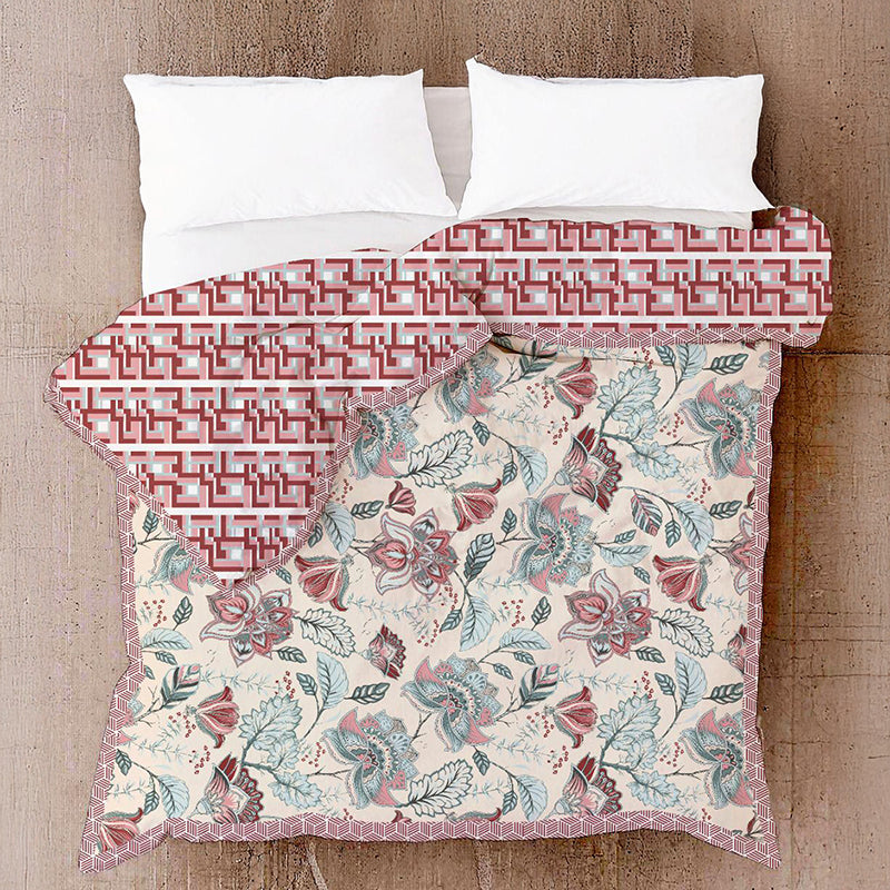 Satrangi Swirl Floral Cotton Dohar (Green) - 210 TC media 4