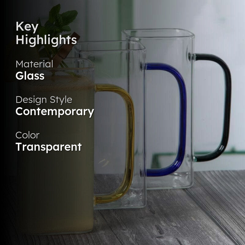 Puritax Glass Coffee Mug (400 mL Each) - Set of Three media 2