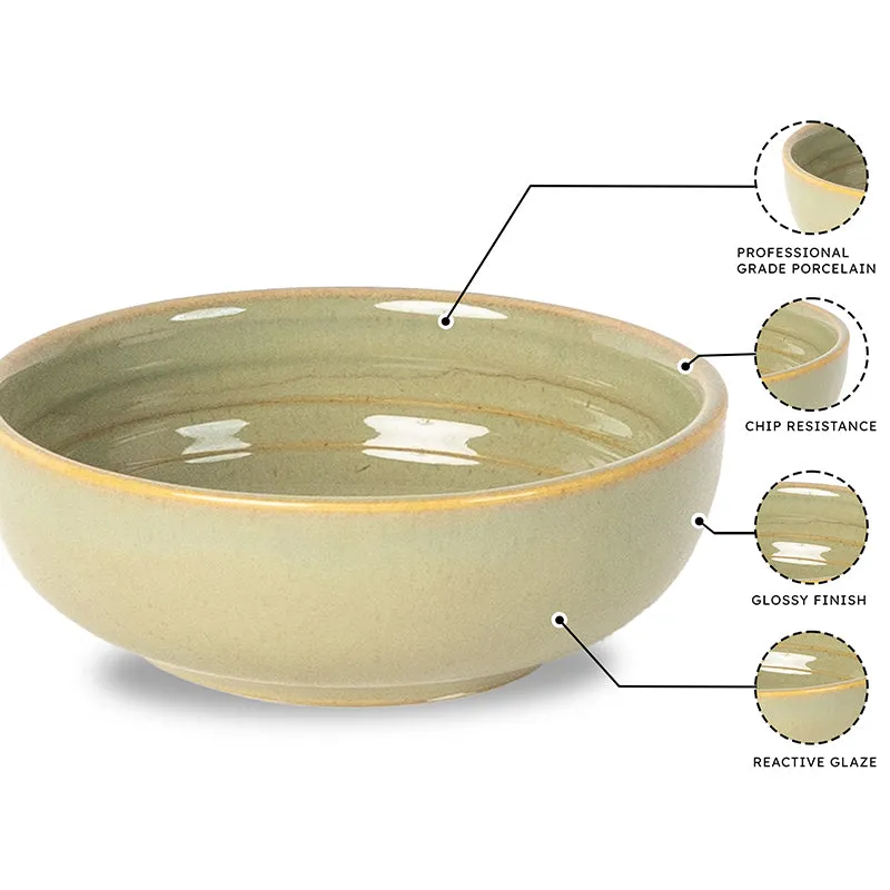 Lilyvein Porcelain Serving Bowl (Green/1000 mL) - Set Of Two media 3