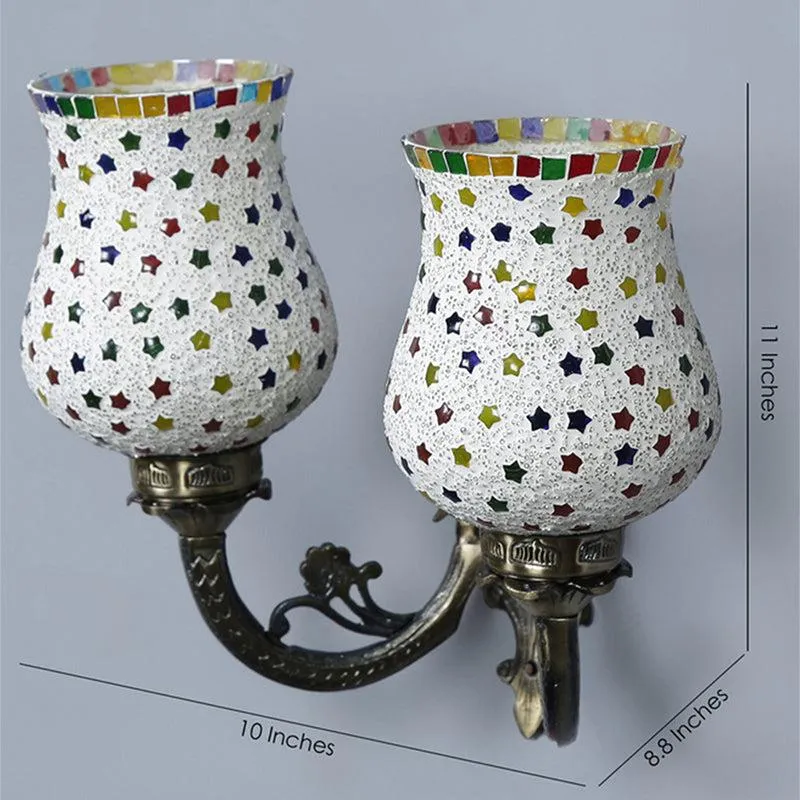Ekta Twinner Mosaic Glass & Metal Wall Lamp media 4